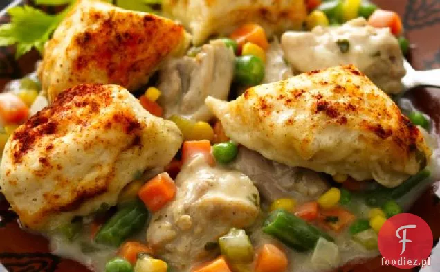 Kurczak i pierogi z warzywami