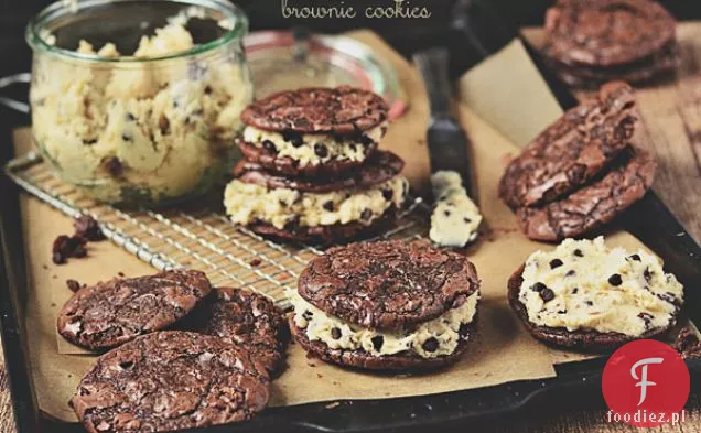 Chocolate Chip Cookie Ciasto Brownie Sandwich Cookies