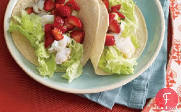 Rybne Tacos z salsą truskawkową