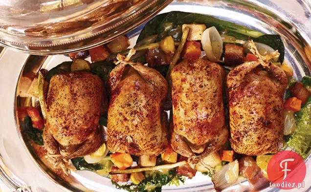 Pieczona Przepiórka z grzybami