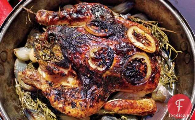 Pieczony kurczak z rozmarynem, cytryną i miodem