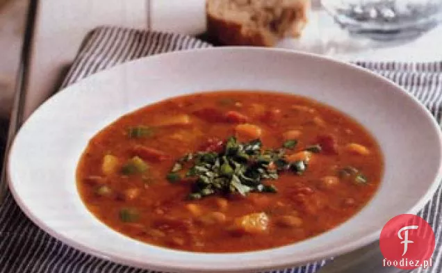 Zupa z fasoli Pinto, pomidorów i dyni