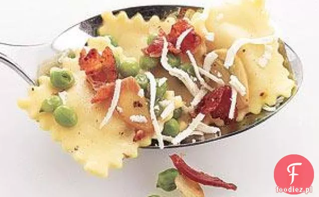 Ravioli Z Groszkiem I Chrupiącym Boczkiem Przepis