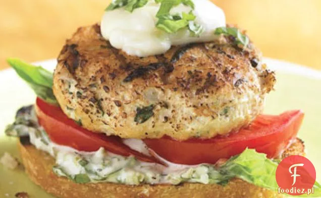 Hamburgery z kurczaka z majonezem bazyliowym