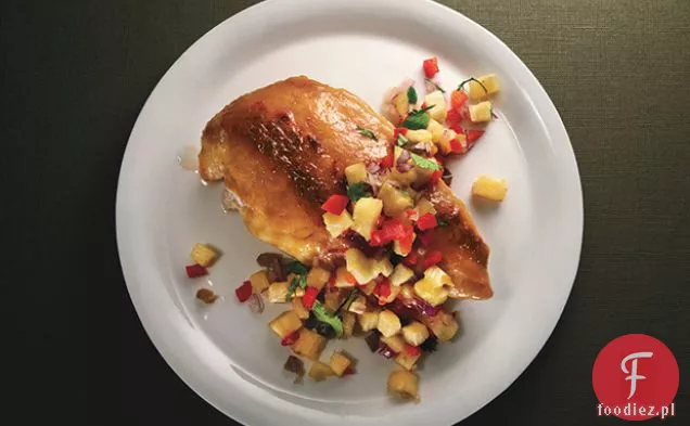 Ananas-glazurowany Kurczak z salsą Jalapeño