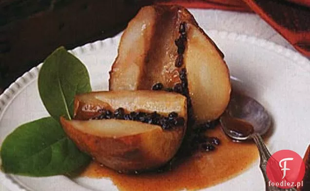 Pieczone gruszki z porzeczkami i cynamonem