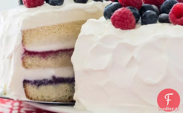 Czerwony, biały i niebieski tort lodowy