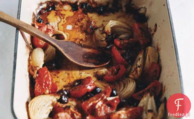 Kurczak duszony z pomidorami i oliwkami (Poulet Provencal)