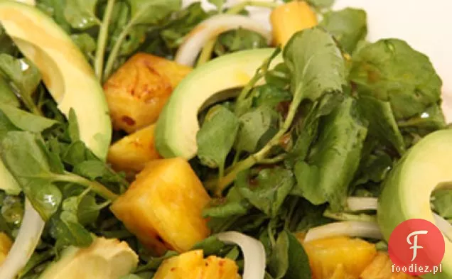 Kubańska Sałatka z awokado, rukoli i ananasa (Ensalada de Aguacate, Berro, y Pina)