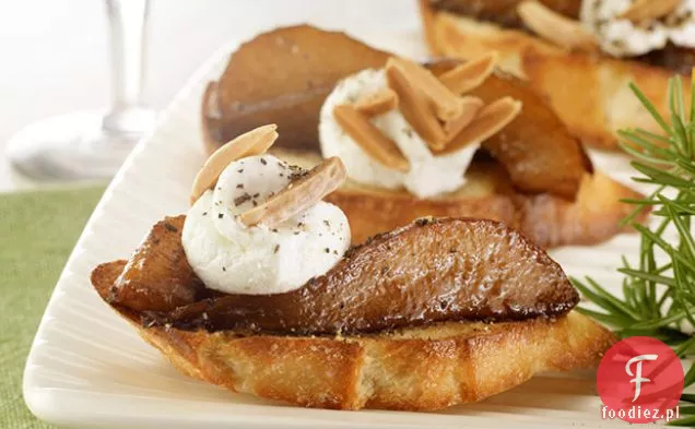 Balsamiczna-Glazurowana Gruszka i kozi ser Crostini