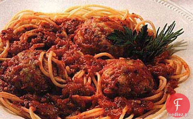 Spaghetti z Pulpetami z indyka-Pesto