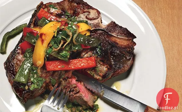 Jaskiniowiec Porterhouse z patelnią Poblano