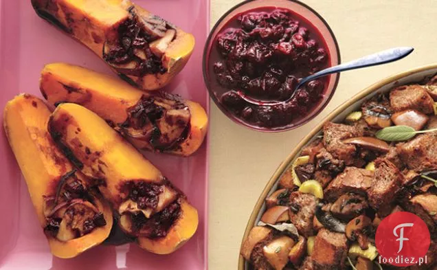 Pieczona Kabaczek z sosem balsamicznym i jabłkami