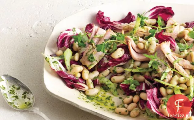 Sałatka Z Białej Fasoli I Tuńczyka Z Radicchio I Pietruszką Vinaigrette