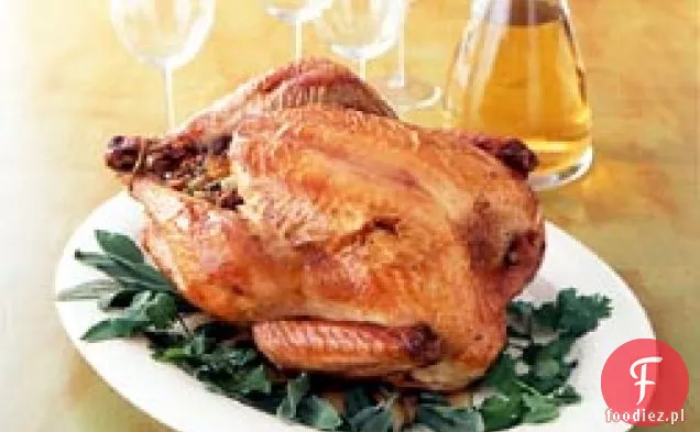 Pieczony indyk z Niebieskim chlebem kukurydzianym-farsz krewetkowy