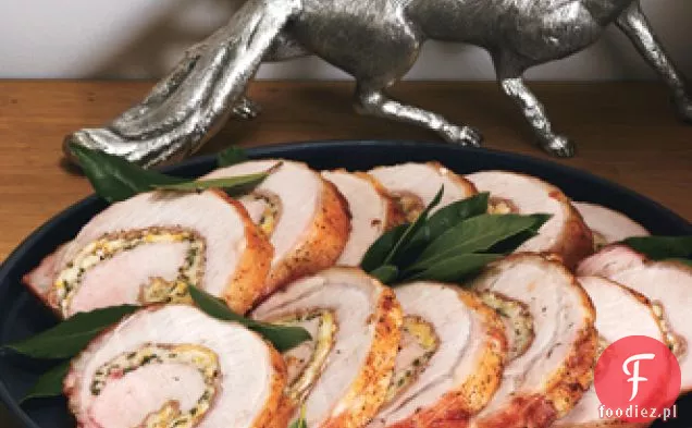 Schab nadziewany cytryną i Prosciutto pieczony z Broccolini