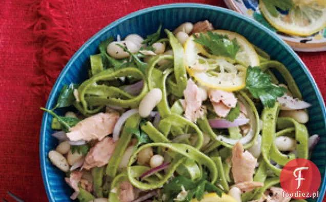 Linguine z włoskim tuńczykiem i białą fasolą