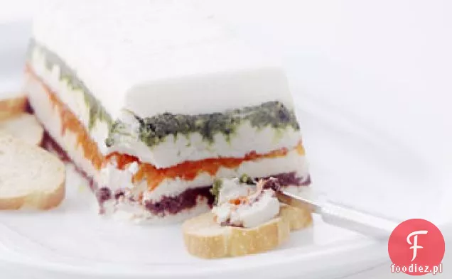 Pesto, Oliwa i pieczona-papryka kozi ser Torta