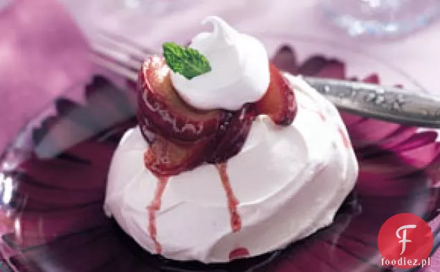 Spiced Plum Pavlovas