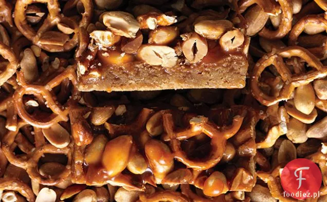 Batoniki Blondie z orzechami-Precel Caramel