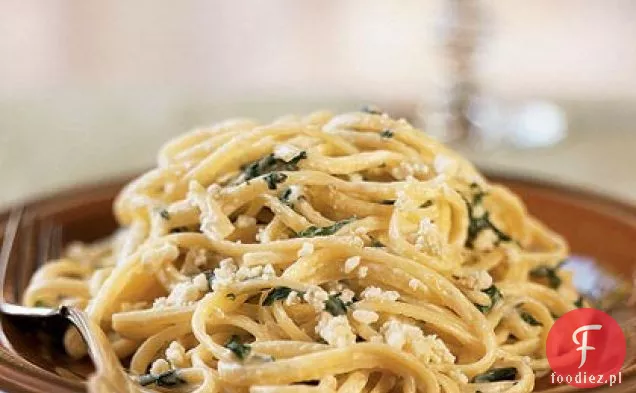 Linguine i szpinak z sosem Gorgonzola