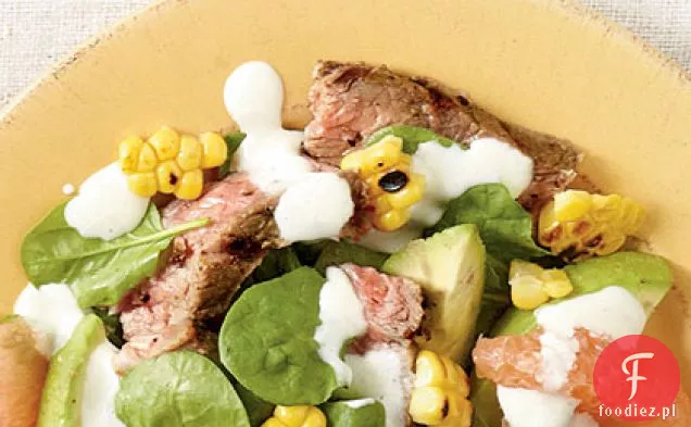 Grillowana Sałatka Stekowo-Kukurydziano-Szpinakowa