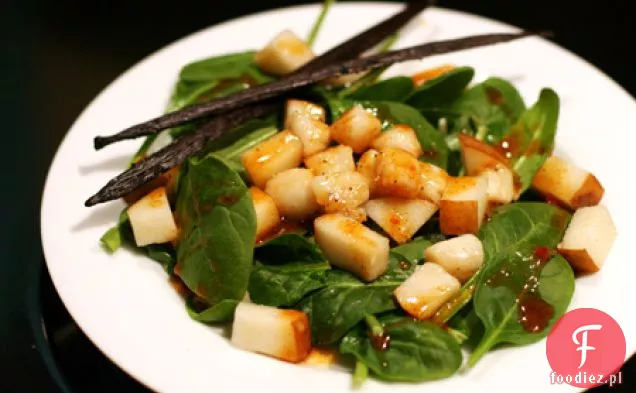 Sałatka Z Przegrzebka I Szpinaku Z Sosem Chili Waniliowym