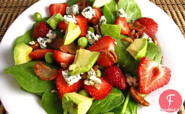 Sałatka szpinakowa z truskawkami i awokado w malinowym balsamicznym Vinaigrette