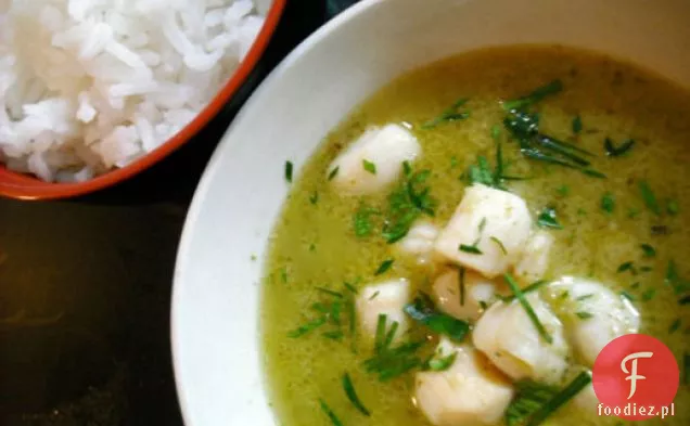 Przegrzebki w zielonym sosie Curry