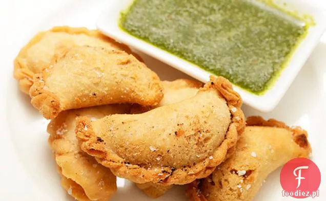 Smoky Potato and Caper Empanadas with Cilantro Sauce
