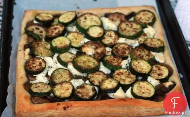 Kolacja: cukinia, pieczarki i tarta z kozim serem