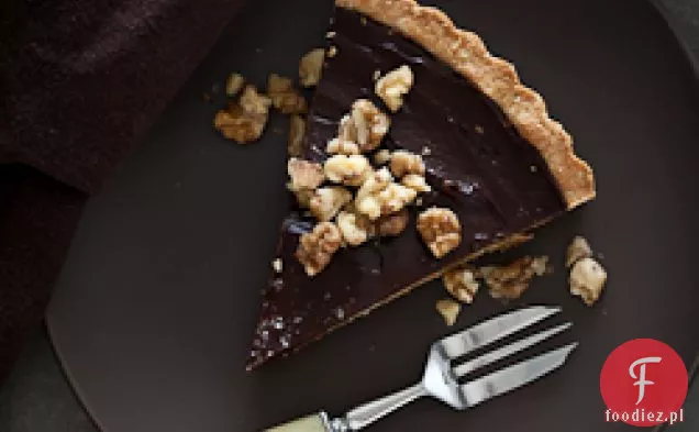Czekoladowa Tarta Orzechowa Karmelowa (Bezglutenowa, Bez Ziarna, Wegańska)