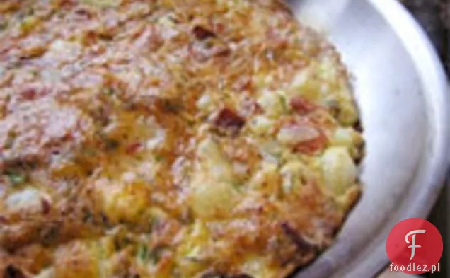 Kolacja: Frittata z ziemniakami, boczkiem i miętą