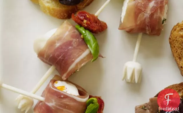 Mozzarella i Prosciutto z Pesto