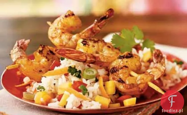 Sałatka ryżowa z Mango z grillowanymi krewetkami