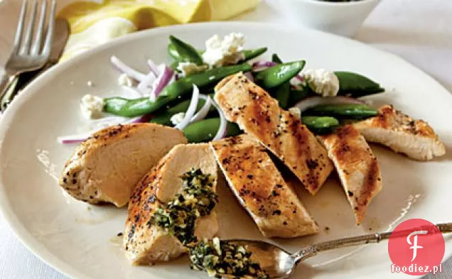 Grillowany kurczak z miętą i orzechami piniowymi Gremolata
