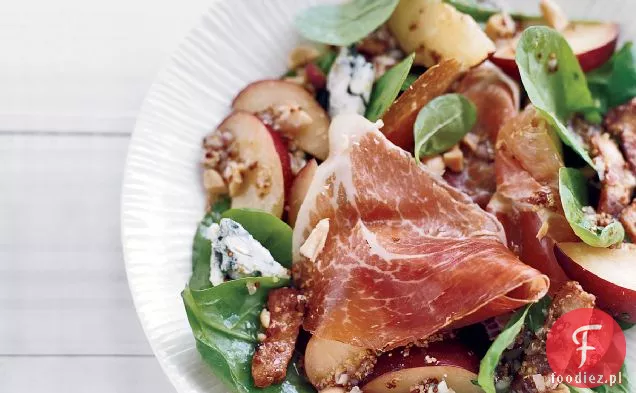 Sałatka szpinakowa z ciepłym boczkiem Vinaigrette