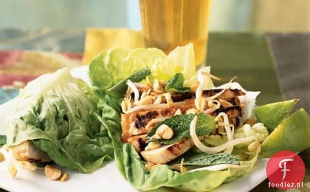 Okłady Z Sałaty Azjatyckiej Z Kurczakiem