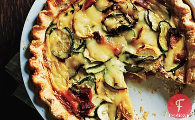 Squash, bekon i Mozzarella Quiche