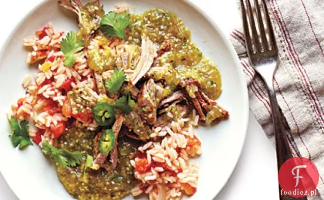 Pieczone Chili Verde z wieprzowiną i ryżem