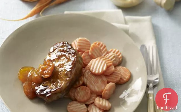 Kotlety Wieprzowe Polane Morelami Z Marchewką Miodowo-Musztardową