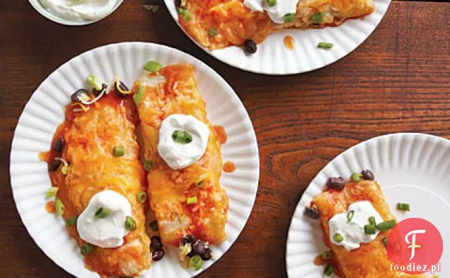 Enchiladas z czarnej fasoli i serem z sosem Ranchero