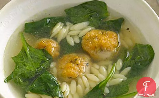Zupa klopsikowo–Orzo z kurczaka