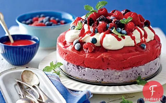 Czerwony, biały i niebieski tort lodowy