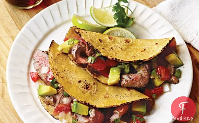 Carne Asada Tacos z awokado Pico de Gallo