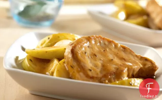 Slow Cooker Golden Mushroom Pork & Apples