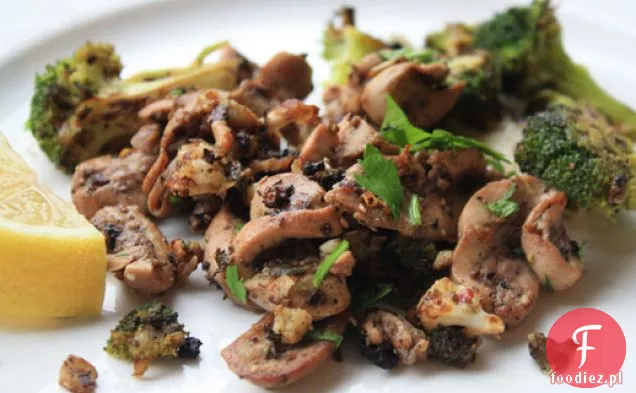 Smażone nerki z brokułami, anchois i papryką Chili