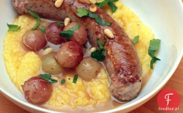 Kiełbasa z kopru włoskiego z pomarszczonymi winogronami i ekstraktem z winogron