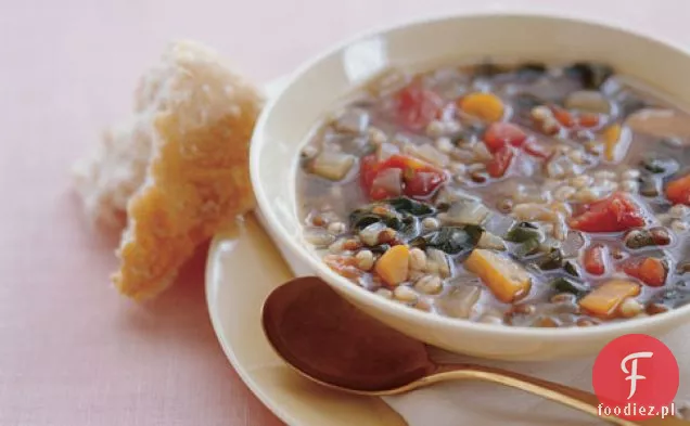 Zupa Z Jęczmienia I Soczewicy Z Boczniakiem Szwajcarskim