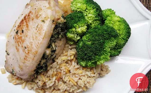 Szpinak i kozi ser Nadziewane kotlety wieprzowe